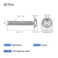 thumbnail image 2 of Uxcell M6 x 30mm Tornillos de cabeza de botón con brida de acero inoxidable 304, paquete de 50, 2 of 5
