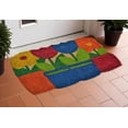 thumbnail image 2 of HomeRoots 555516 18 x 30 in. Blue & Red Coir Floral Outdoor Door Mat, 2 of 3