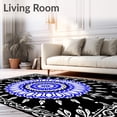 thumbnail image 2 of ODIKA 8'x10' Machine Washable Non-Slip Area Rug, Sunburst Petal Swirl Dreamcatcher Inspired Boho Art High Traffic Rug, Black, 713868, 2 of 7