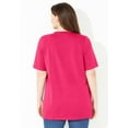 thumbnail image 2 of Catherines Women's Plus Size Petite Suprema Crochet V-Neck Tee, 2 of 3