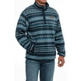 thumbnail image 3 of Cinch Men's Blue Striped Polar Fleece Pullover MWK1514021, 3 of 4
