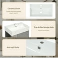 thumbnail image 6 of Euroco 21.6 inch Modern Floating Bathroom Vanity with Ceramic Basin - Perfect for Small Bathrooms, Left side storage, 6 of 9
