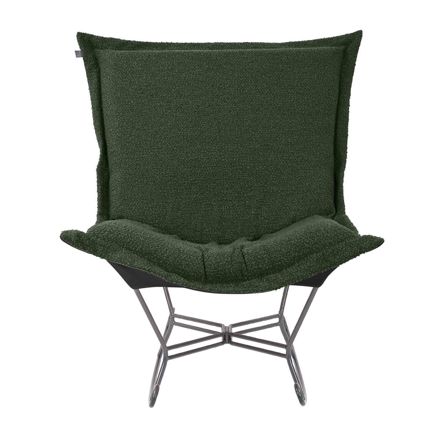 Scroll Puff Rocker Titanium- Barbet Forest/Black
