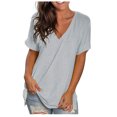 thumbnail image 2 of Rezuofi 2 Pcs Womens Summer 2025 V Neck Casual Tunic Tops Spring Fashion Basic Trendy Outfits, 2 of 7