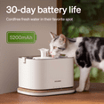 thumbnail image 5 of PETLIBRO Upgrade Cat Water Fountain, Cordless Cat Fountain Battery Operated, App Monitoring 3L/101oz Dockstream 2 Pet Water Fountain with Stainless Steel Tray, 5GHz WiFi Dog Water Bowl Dispenser, 5 of 9