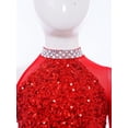 thumbnail image 5 of SiiRoh Girls Shiny Sequin Ballet Tulle Skirted Leotard Jazz Dance Outfit One Piece Jumpsuit Gymnastics Bodysuit Red 14, 5 of 7