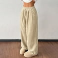 thumbnail image 4 of Endives Women's Sweatpant Wide Leg Pants Corduroy High Waist Barrel Pants Comfy Baggy Sweatpants Beige, 4 of 7