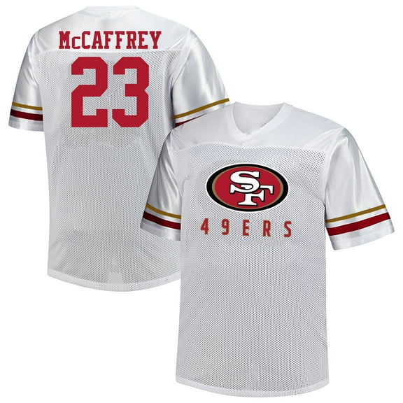 Men's-Fanatics Christian McCaffrey White San Francisco 49ers Big & Tall V-Neck Fashion Jersey