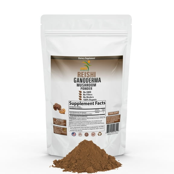 ORGANIC REISHI MUSHROOM GANODERMA POTENT 15:1 EXTRACT 60% POLYSACCHARIDES POWDER 100G