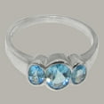 thumbnail image 5 of LBG British Made 14k White Gold Ring with Natural Blue Topaz Womens Engagement Ring - 33 size options - Size 7.25, 5 of 6