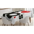thumbnail image 1 of Ambesonne Vintage Tablecloth Rectangular Table Cover, Seventies Hearts, 60"x90", Black Red, 1 of 3