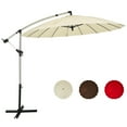 thumbnail image 5 of Patiojoy 10 FT Patio Offset Hanging Market Umbrella Cantilever Outdoor Umbrella w/Crank & Cross Base Beige, 5 of 5