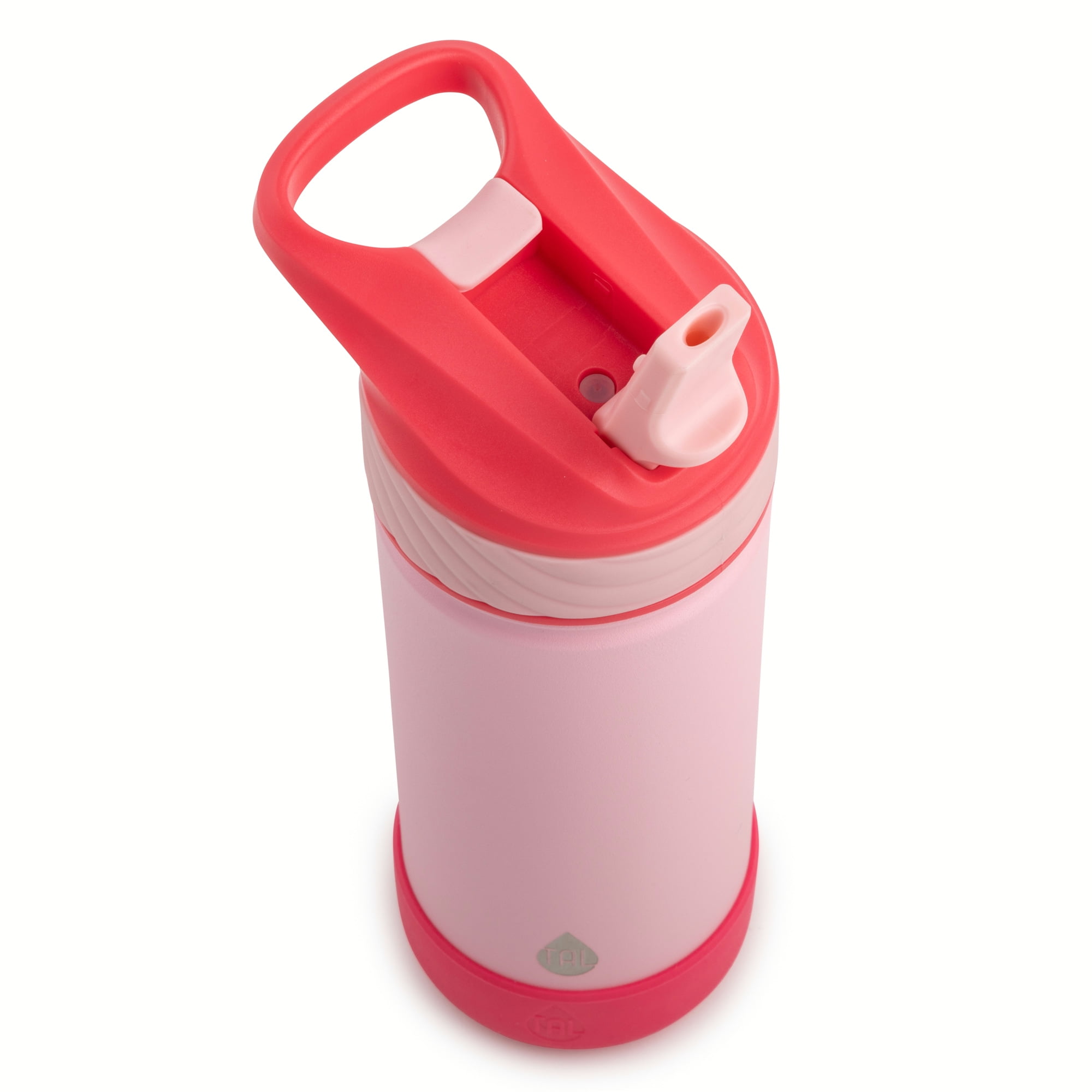 (2 pack) TAL Stainless Steel Ranger Straw Kids Water Bottle 18oz, Pink