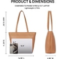 thumbnail image 3 of Leather Tote Bag for Women Waterproof Woven Womens Tote Purse and Handbags for Work Travel Shopping, 3 of 8