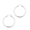 thumbnail image 2 of JewelStop 925 Sterling Silver Hoop Earrings - 35 mm (1.38 Inch.) X 3 mm (0.12 Inch.), 2 of 6