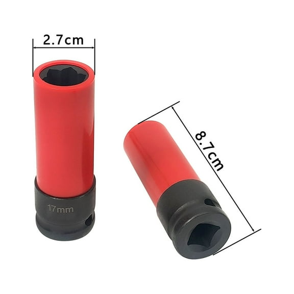 Lug Nut Socket 17mm 1/2in Square Drive 6 Point Wheel Protector 4218 Replacement for Benz