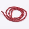 thumbnail image 2 of Imitation Jade Glass Bead Strands Faceted Rondelle Crimson 10x8mm Hole: 1mm about 62~63pcs/strand 39~40cm, 2 of 3