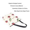 thumbnail image 3 of FORMRS Womens Canvas Tote Bag with Zipper Inner Pocket Shoulder Handbag, Beige Cherry, 3 of 7