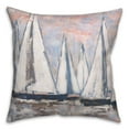 thumbnail image 2 of Creative Products Orange Painterly Sailboats 18x18 Indoor / Outdoor Pillow, 2 of 3