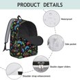 thumbnail image 4 of Game Controller Black Pattern Backpack for School, Cute School Bag with Adjustable Shoulder Straps and Padded Back, 15.7"x11.8"x5.5", 4 of 5
