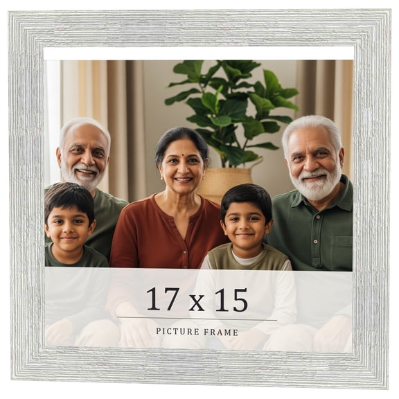 17x15 Frame White Real Wood Picture Frame Width 1.5 inches | Interior Frame Depth 0.5 inches | Barn