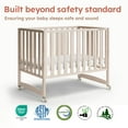 thumbnail image 6 of Mamazing 7-in-1 Convertible Baby Crib with mattress, 4 Adjustable Heights Pinewood Foldable Infant Cradle Converts to Twin Bed Playpen Mini Sofa, 6 of 9