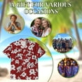 thumbnail image 4 of Wrestling Red Hibiscus Hawaiian Shirt for Men, Button Down Summer Beach Short Sleeve, Tropical Style, S-5XL, 4 of 4