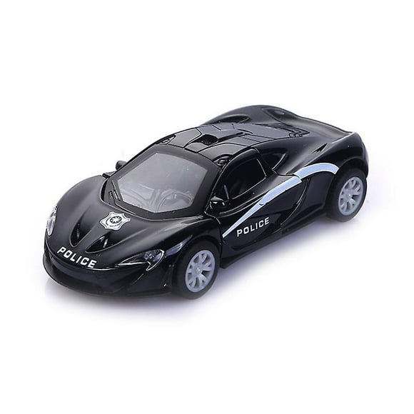 1: 36 alloy police car series model children's toy car ornaments pull back car model boy toy (MKL black, 2 packs)