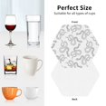 thumbnail image 6 of Pofeuu Hand Drawn Snake Print Coasters for Drinks, 4Pack PU Leather Coasters, Bar Drink Coasters for Tabletop Protection, Furniture from Damage-Hexagon, 6 of 6