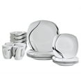 Tabletops Gallery Carnival Square 16 Piece Dinnerware Set, Scroll