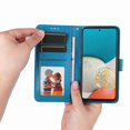 thumbnail image 6 of Mantto for Samsung Galaxy A53 5G Wallet Case,[Kickstand][Wrist Strap][Card Holder Slots] Flower Floral Embossed PU Leather Flip Cover for Galaxy A53 5G Case, Blue, 6 of 9