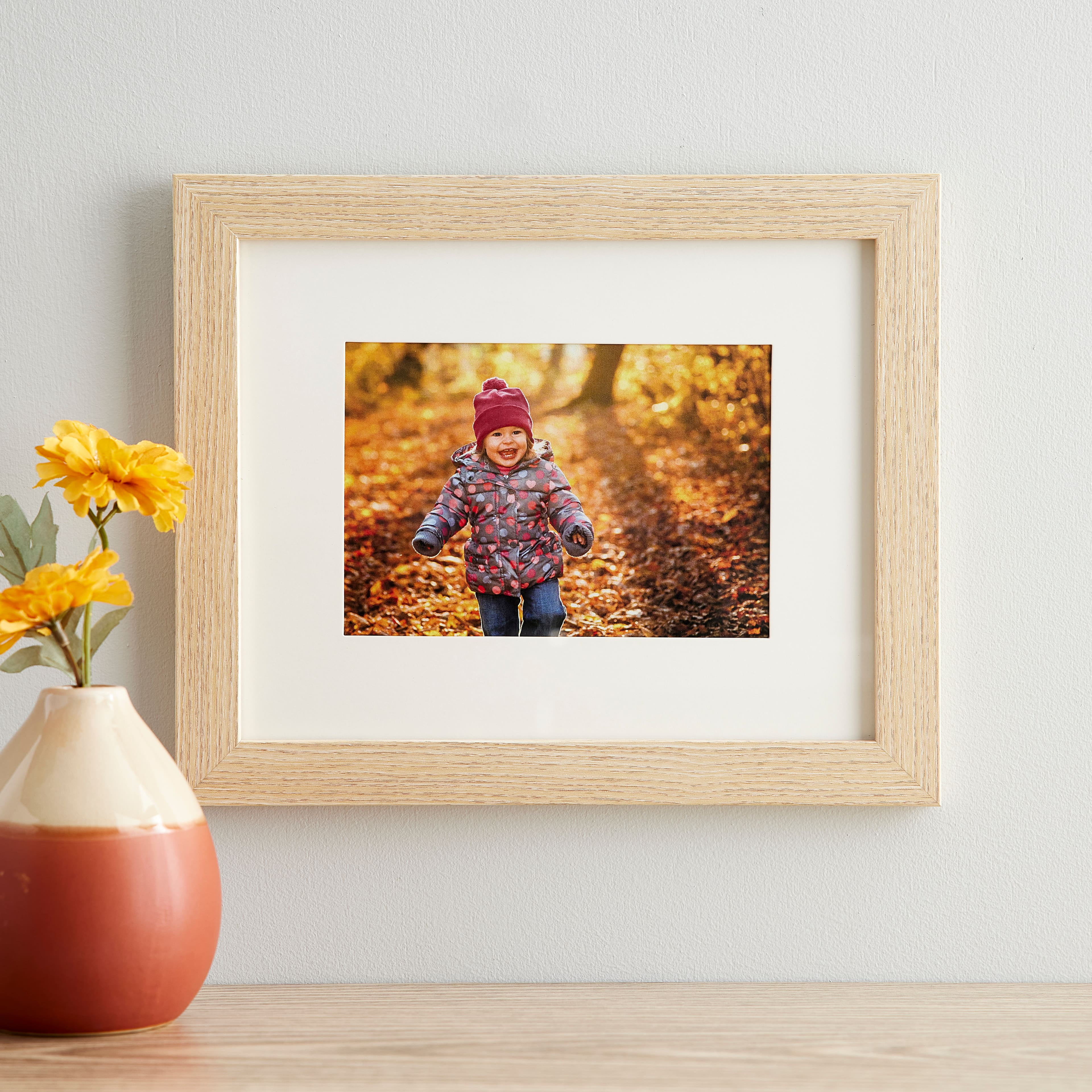 Studio Decor 8" x 10" Blonde Belmont Picture Frame with 5" x 7" Mat - Pre-attached Hanging Hardware, Horizontal or Vertical Display - MDF, 1 Pack