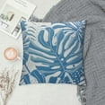 thumbnail image 2 of RUIYC Throw Pillow Cover Blue Tropical Décor Turquoise Cushion Cover for Couch Floor Pillowcase Teal Plant Monstera Leaf Loop,, 2 of 5