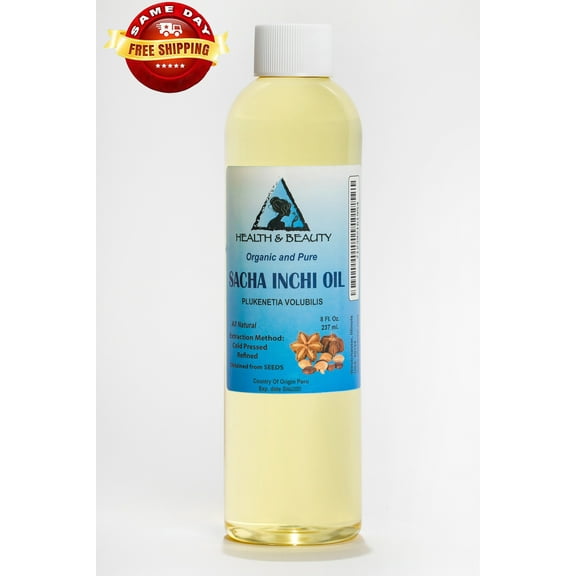 Sacha inchi oil refined organic carrier cold pressed 100% pure all natural 8 oz