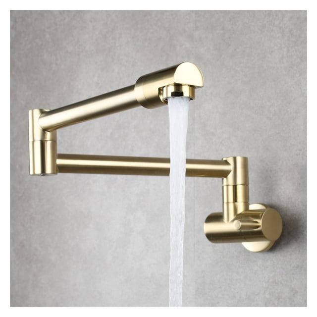Kitchen Tap Brass Stretchable Folding Kitchen Faucet Single Handle Single Hole Tap Brushed Cold Water Faucets ,High Water Flow Rate