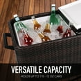 thumbnail image 3 of Permasteel 80 Qt Outdoor Wicker Cooler – Rolling Patio Cooler - 110 Cans - Brown, 3 of 7