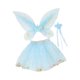 thumbnail image 5 of Conjunto de 3 faldas y palos de tutú con alas de hada para niñas, fiesta temática infantil, disfraz Azul, 5 of 9