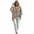thumbnail image 5 of Womens Lightweight 3/4 Sleeve Leaf Print Hoodie Casual Fashion Top Ideal For Outdoor Leisure And Daily Occasions, 5 of 7
