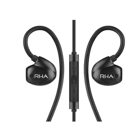 RHA T20i High Fidelity Dual Coil In-Ear Headphone Black with remote and