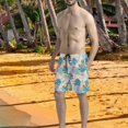 thumbnail image 5 of Binienty Men's Board Shorts Swim Trunks With Tropical Leaf Pattern - Quick Dry for Beach Vacation and Water Sports, 5 of 10