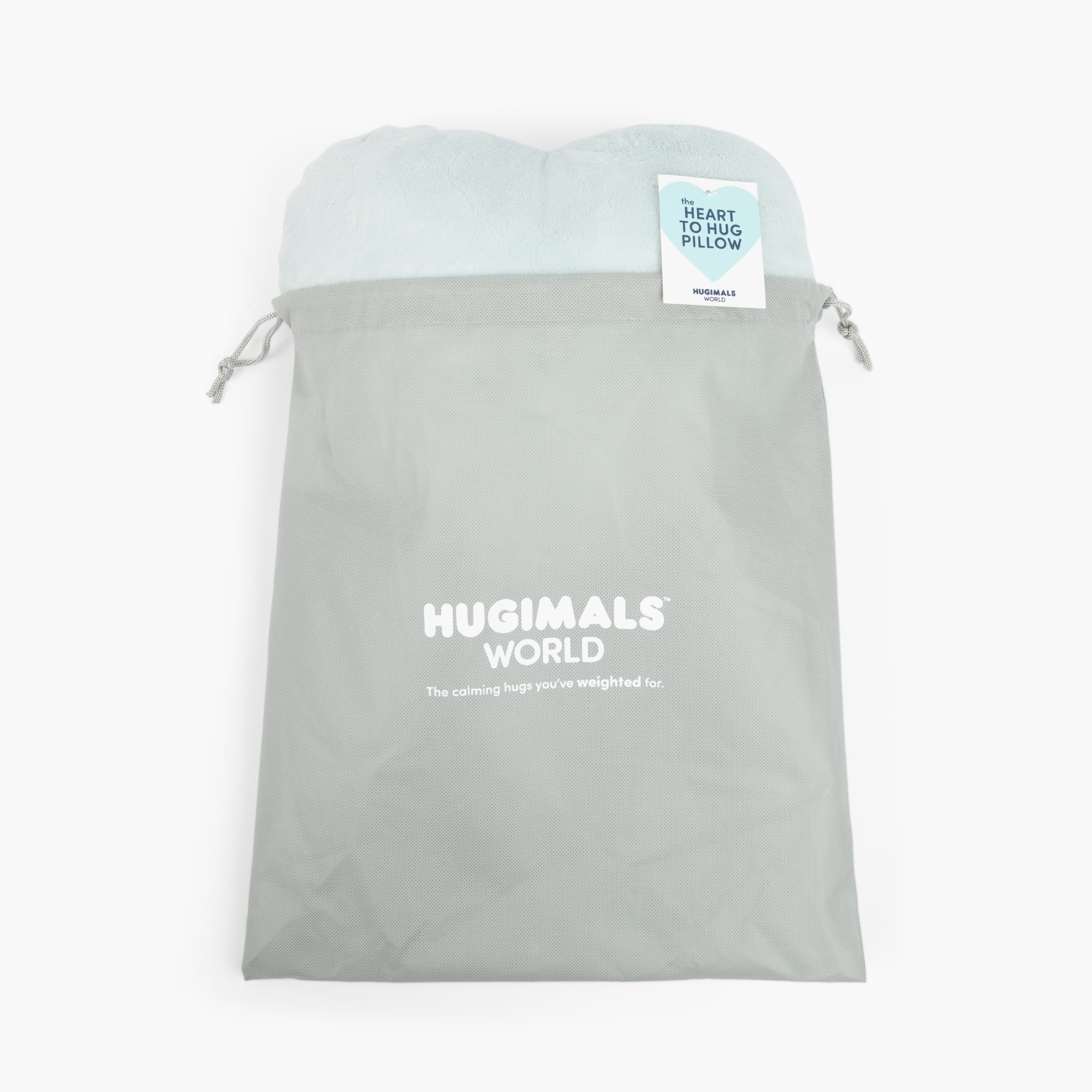 Hugimals Heart to Hug Pillow in Mist | 5 lb Cozy Weighted Pillow for Self Care Ultra Soft Sensory Anxiety and Stress Relief for Comfort, Relaxation, Sleep - Thoughtful Gift for Adults and Teens