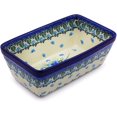 thumbnail image 1 of Polish Pottery Rectangular Baker 8-inch made by Ceramika Artystyczna (Forget Me Not Theme), 1 of 7