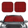 thumbnail image 2 of Balery 2 Piece Red Black Houndstooth Car Windshield Sun Shade|Foldable Front Windshield Shade for Car Front Window for Most Sedans SUV Truck-Large, 2 of 7