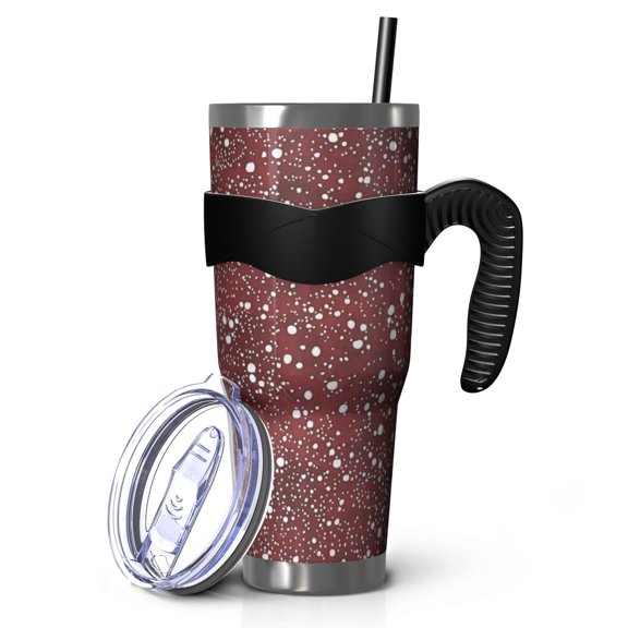 40oz Tumbler,Red Christmas Snow Pattern Insulated Tumblers with Removable Handle,Stainless Steel Double Vacuum Coffee Tumbler Cup with Straw for Home,Office,Travel,Party
