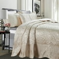 thumbnail image 3 of Home Soft Things 4 Piece Quilted Satin Bedspread Set - Champagne - Oversize King (120" x 120"), 3 of 7