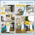 thumbnail image 6 of Canddidliike 8 in 1 Kids Slide and Swing Set with 2 Slides, Baby Slide for Ages 1-3 with Basketball Hoop, Climber, Aisle, Steering Wheel, Storage Space, Telescope, Indoor Playground, Yellow, 6 of 7