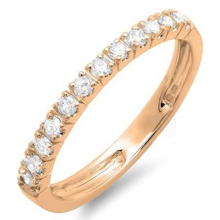 0.40 Carat (ctw) 10K Gold Round Diamond Anniversary Wedding Ring Stackable Band