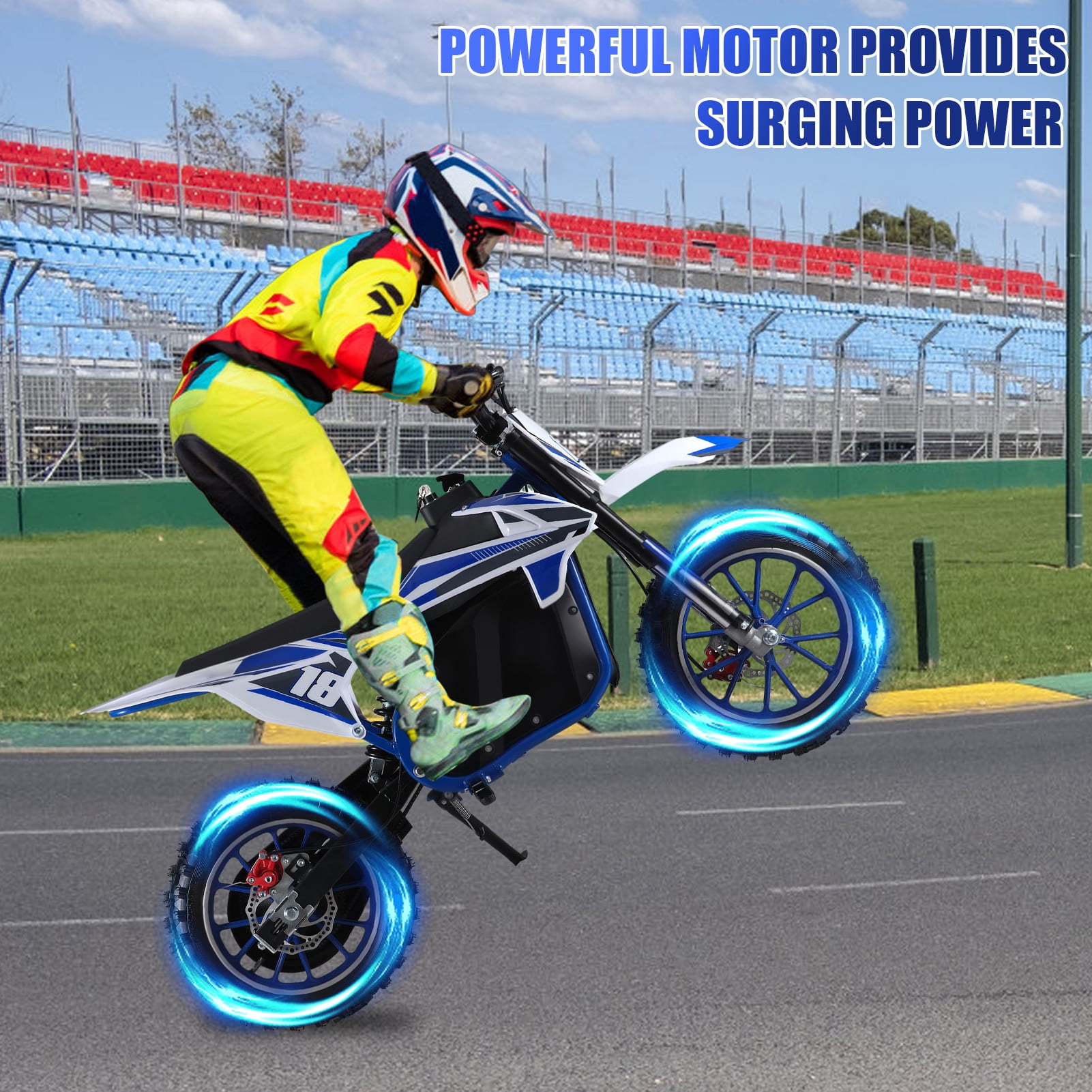 Yedigre Kids Electric Dirt Bike for Ages 8-14 – 350W, 25 MPH, 10-Mile Range, 235 lbs Load, Dual Suspension