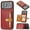 Red, variant on 2 in 1 Wallet Back Cover for iPhone 17 Pro PU Leather Magnetic Clasp Back Case Cover with Card Holder Pocket Slim Phone Cases for iPhone 17 Pro - Coffee