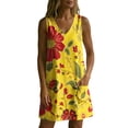 thumbnail image 6 of QUNYINEY Sleeveless Sun Dresses for Women 2026 Casual A Line Mini Floral Tank Dress Beach with Pockets Loose Fit V Neck Dresses, 6 of 7